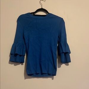 Premise Blue Ruffled Blouse